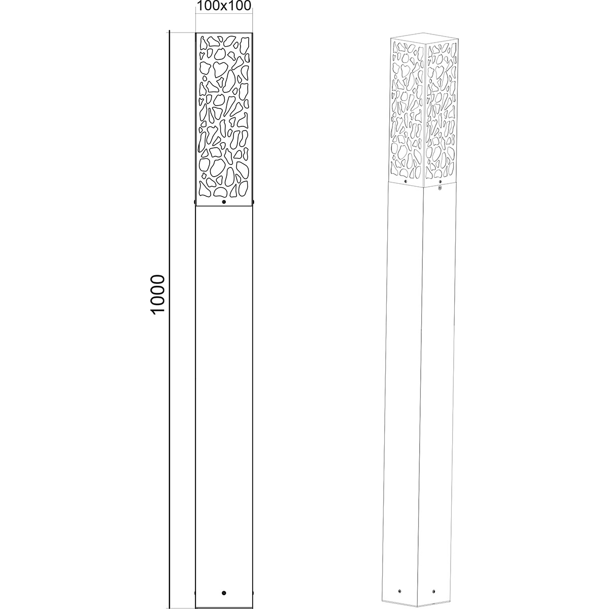 LED Gartenbeleuchtung - Stehende Außenleuchte - Trion Kaca XL - E27 Fassung - Rechteck - Matt Anthrazit - Edelstahl