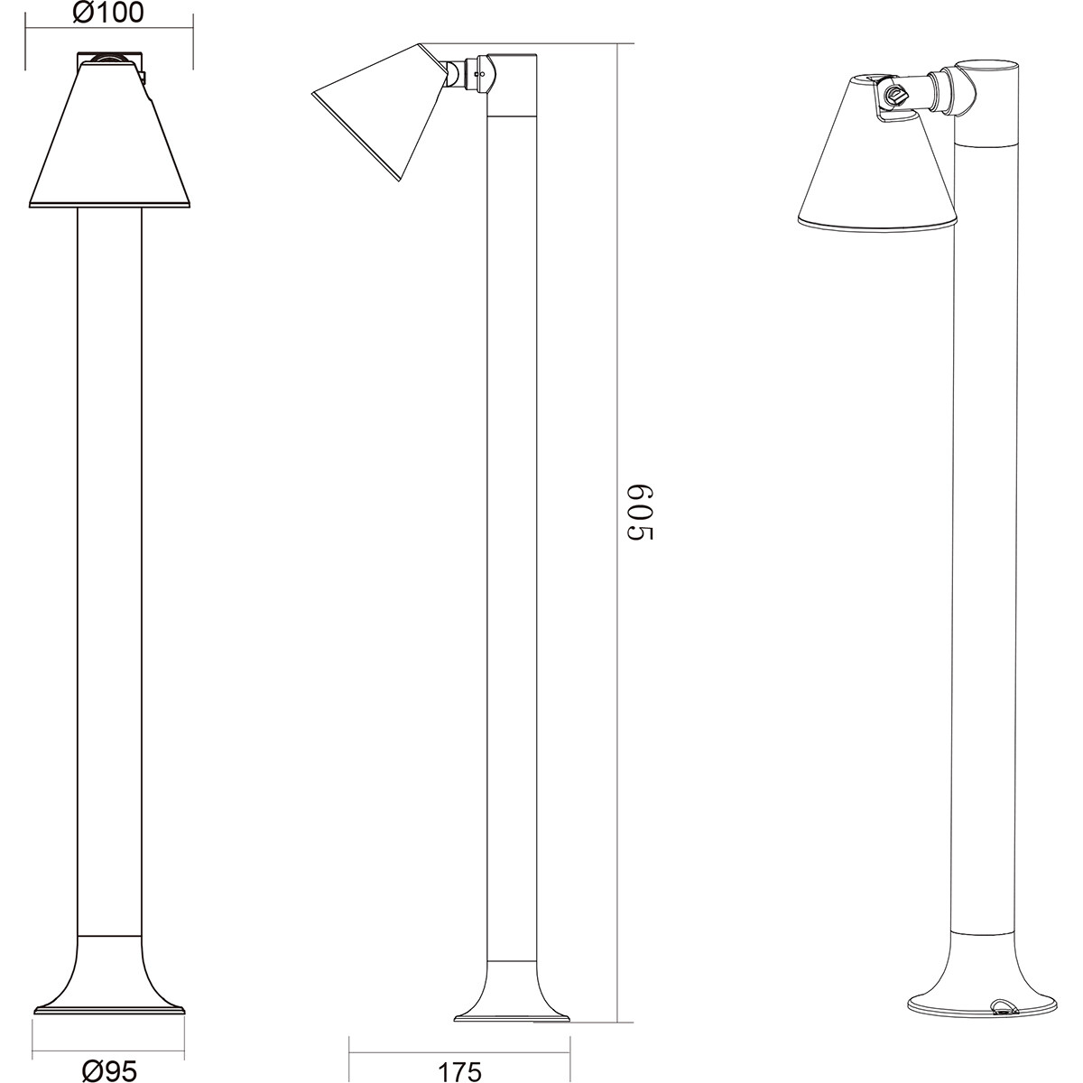 LED Gartenbeleuchtung - Stehende Außenleuchte - Trion Kavani - GU10 Fassung - Rund - Matt Anthrazit - Aluminium