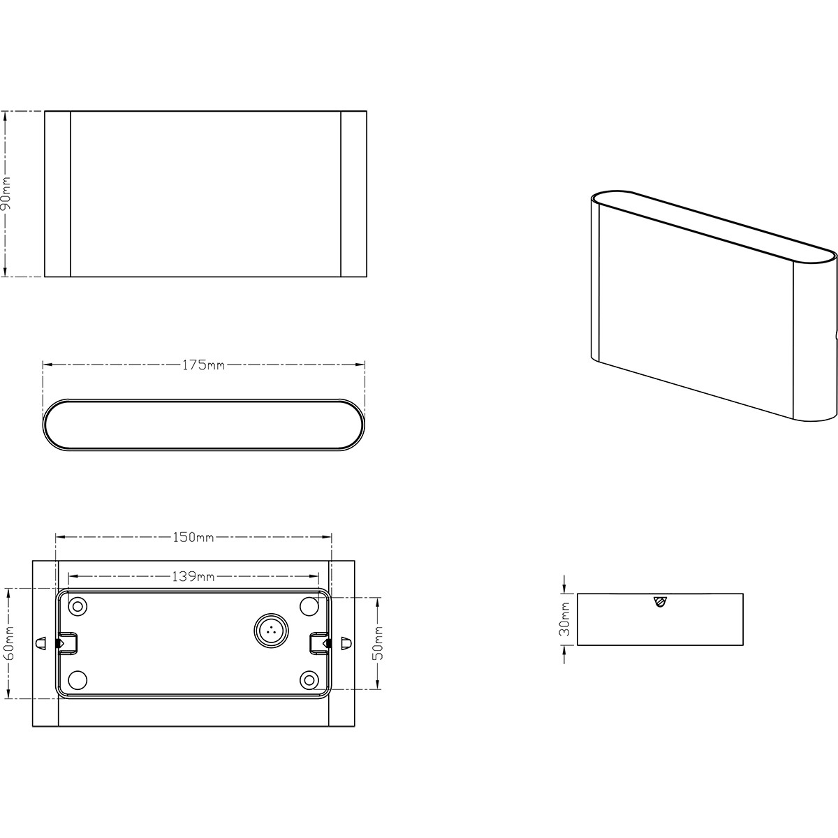 LED Außenwandleuchte - Trion Thino - 8W - Matt Titan - Aluminium