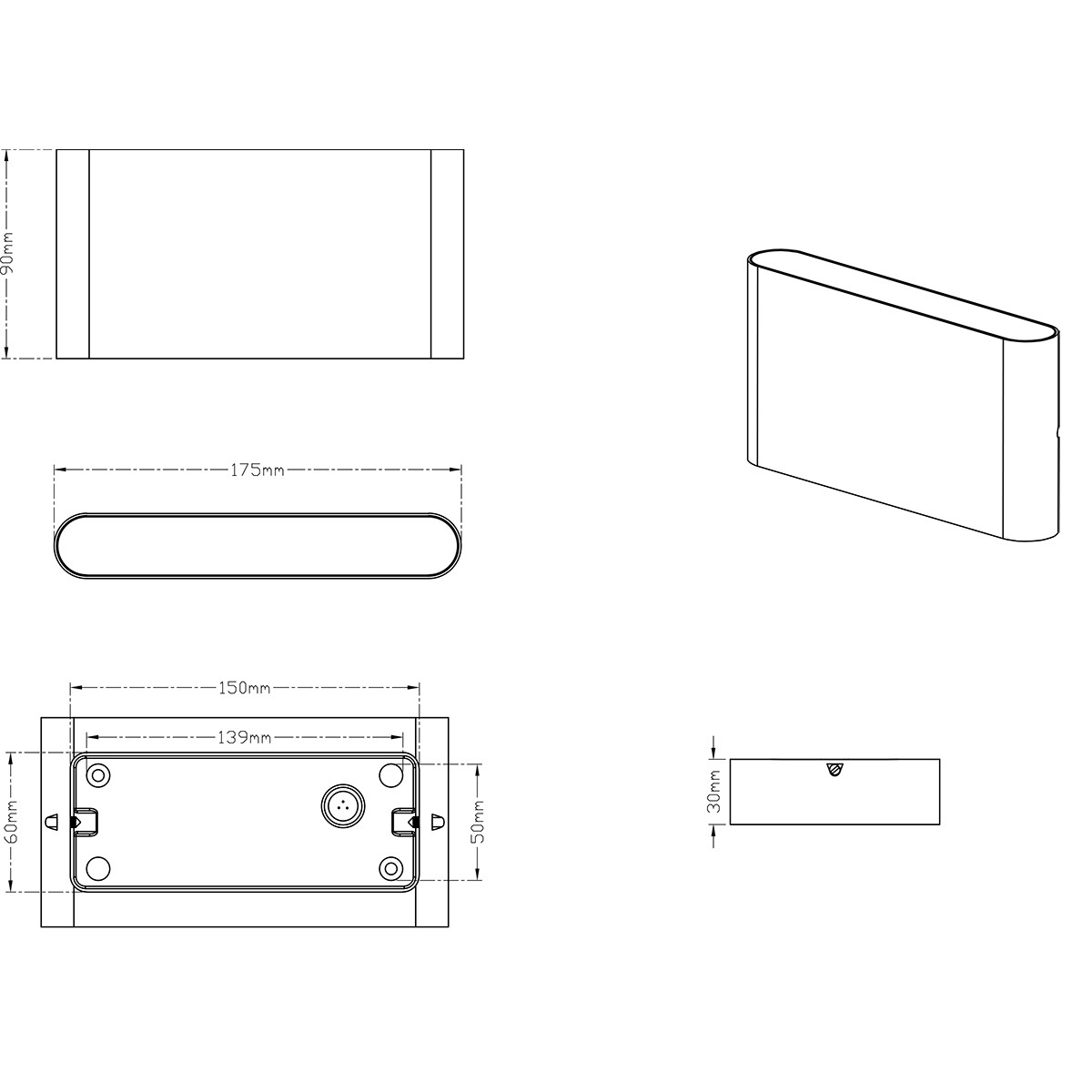 LED Außenwandleuchte - Trion Thino - 8W - Mattweiß - Aluminium