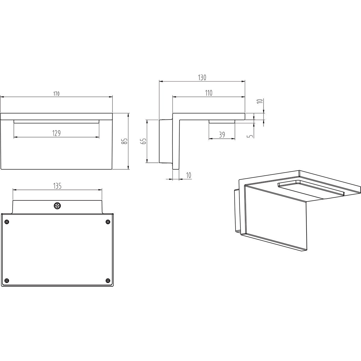 LED Außenwandleuchte - Trion Tovery - 6W - Mattschwarz - Aluminium