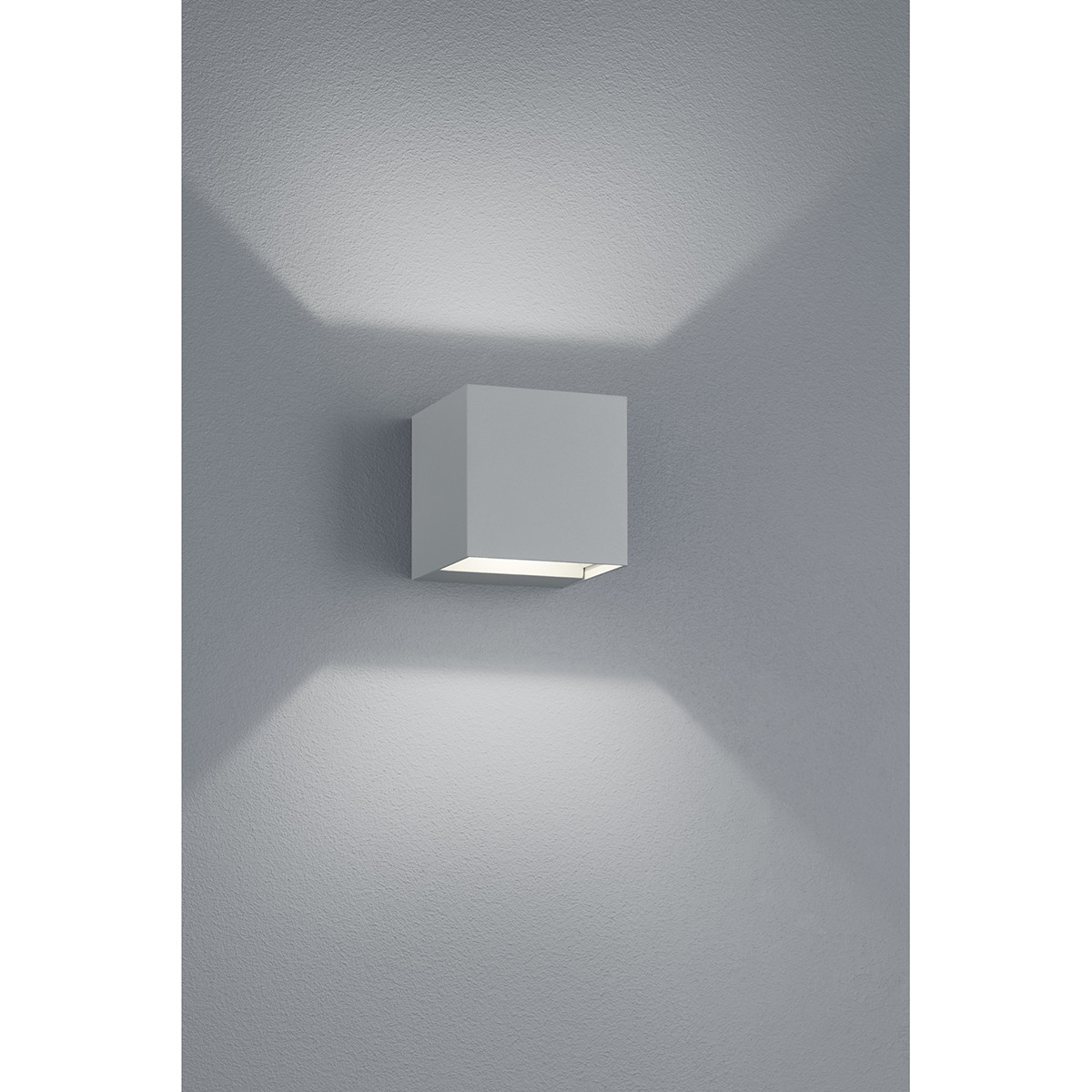 LED Außenwandleuchte - Trion Adina - 6W - Warmweiß 3000K - Quadratisch - Matt Titan - Aluminium