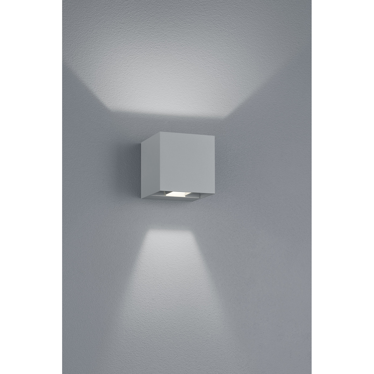 LED Außenwandleuchte - Trion Adina - 6W - Warmweiß 3000K - Quadratisch - Matt Titan - Aluminium