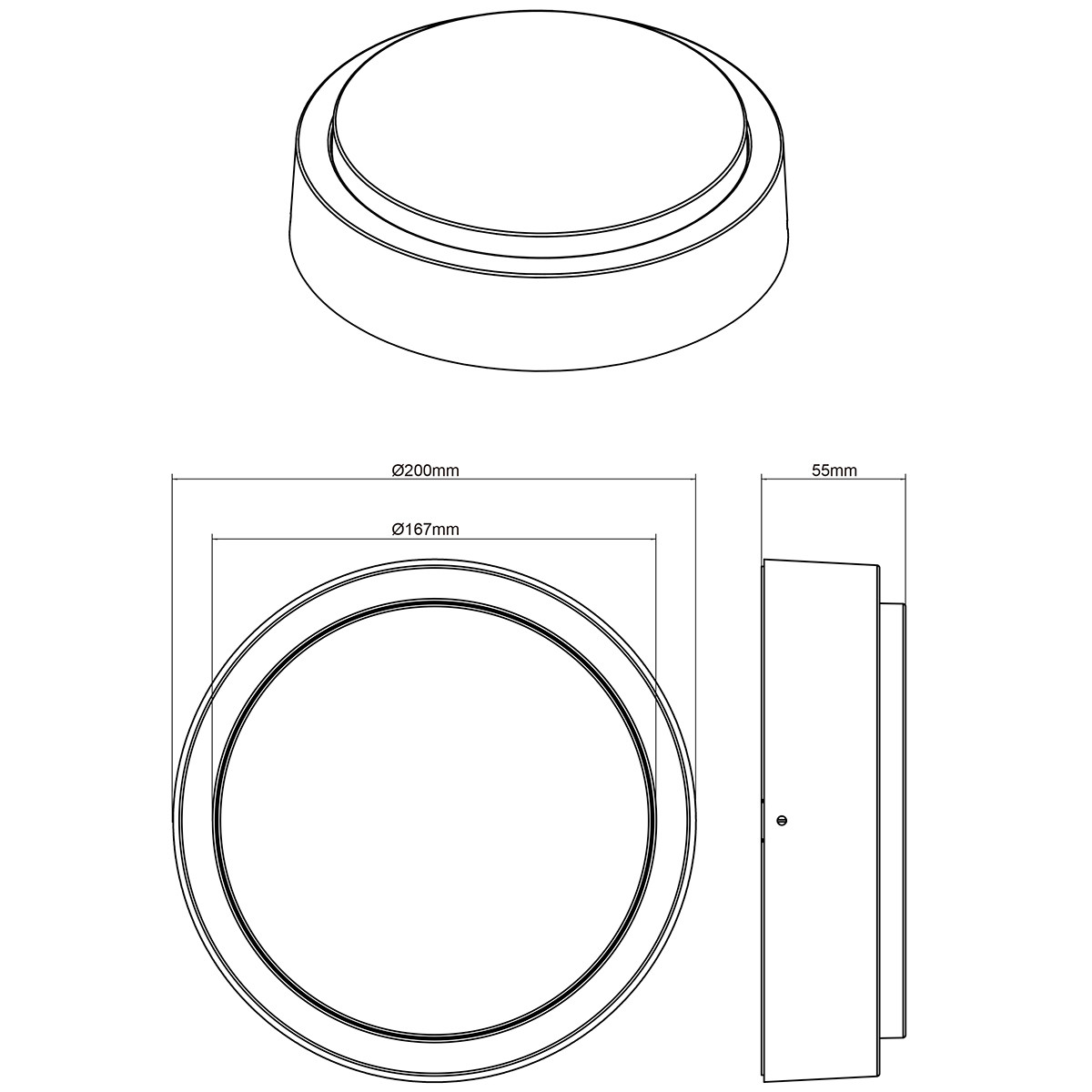 LED Außenwandleuchte - Trion Bagry - 8W - Mattschwarz - Aluminium