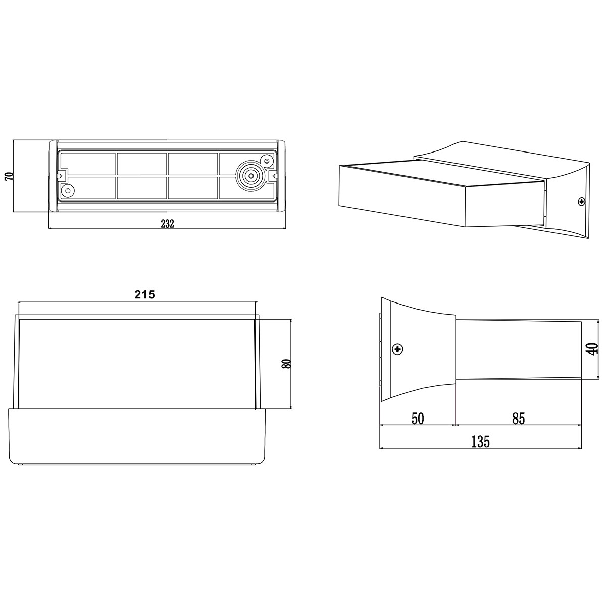 LED Außenwandleuchte - Trion Cuary - 11W - Mattschwarz - Aluminium