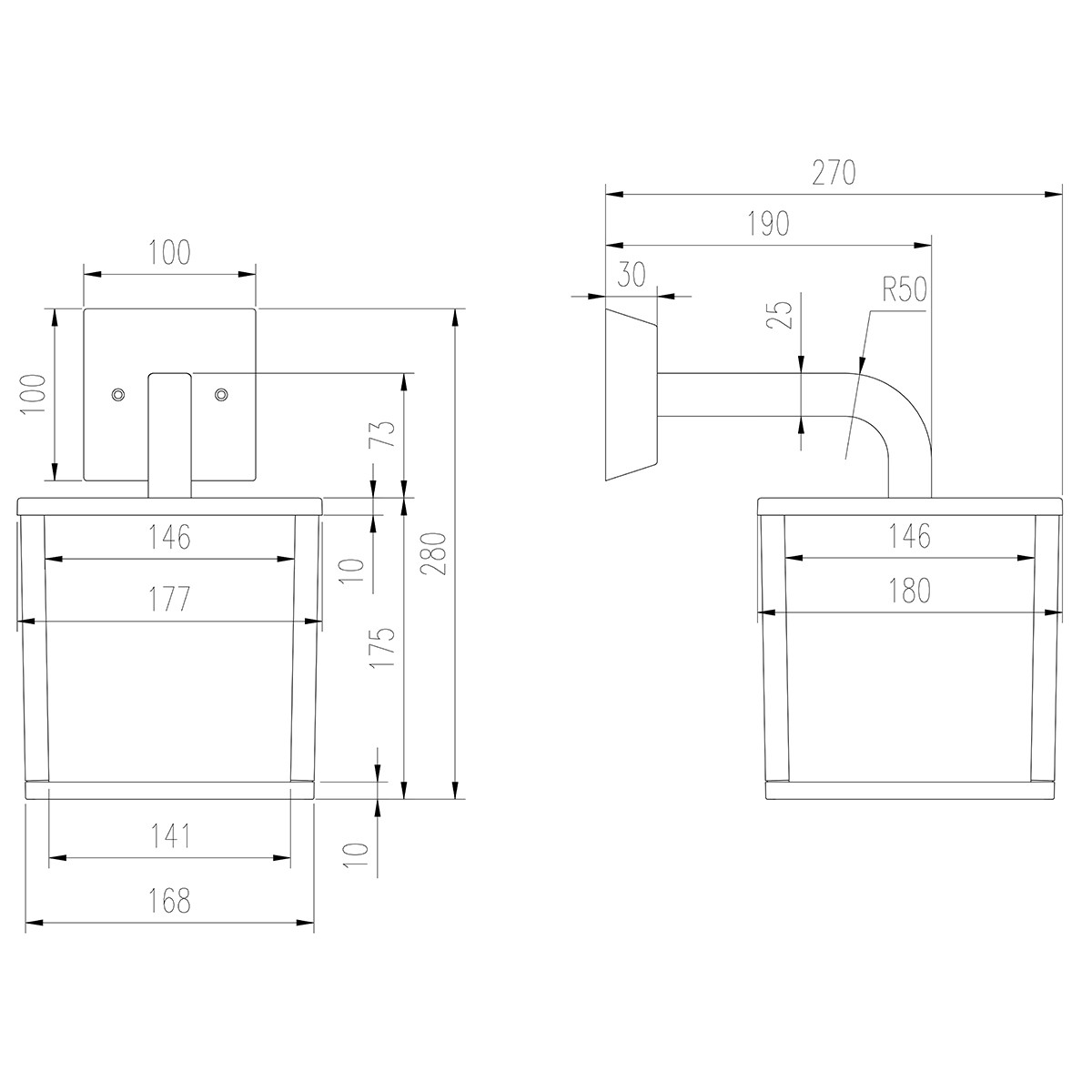 LED Außenwandleuchte - Trion Cubirino - 5W - E27 Sockel - Mattschwarz - Aluminium