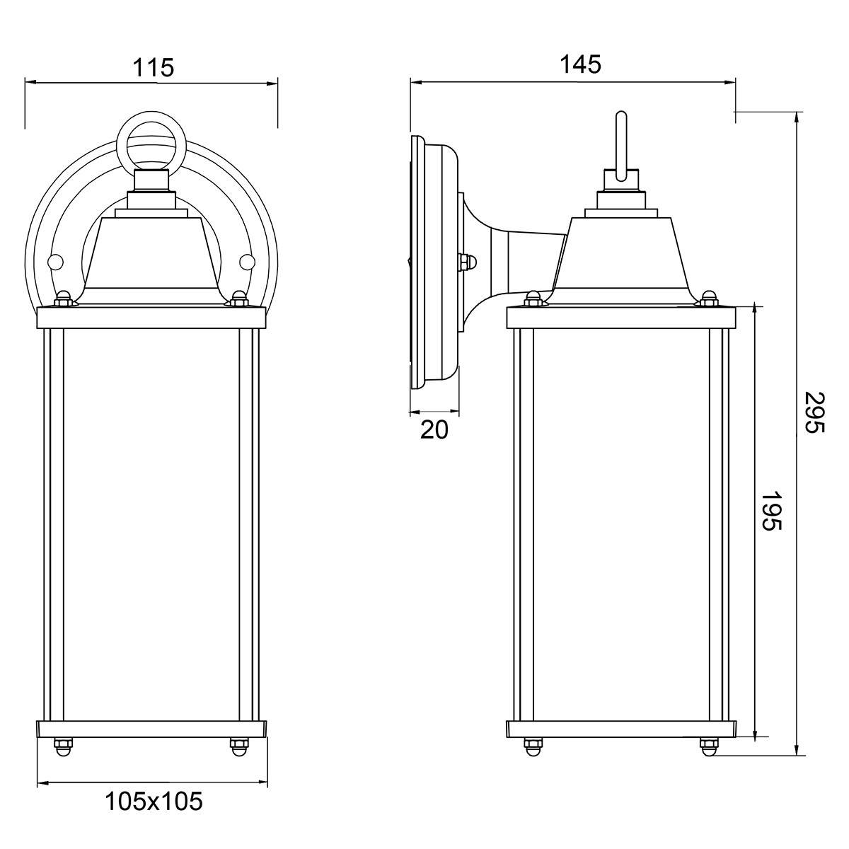 LED Außenwandleuchte - Trion Olenany - E27 Sockel - Rostfarben - Aluminium