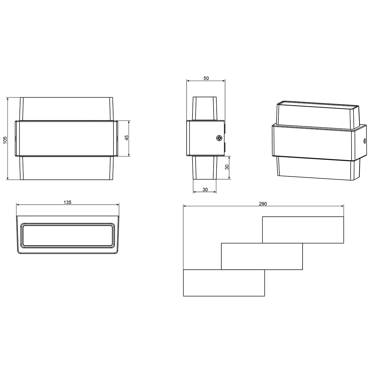 LED Außenwandleuchte - Trion Padony - 8W - Mattweiß - Aluminium