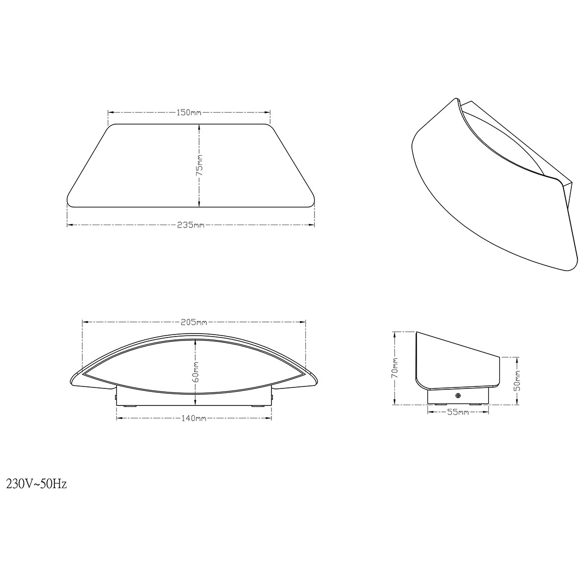 LED Außenwandleuchte - Trion Sacamon - 7W - Mattweiß - Aluminium