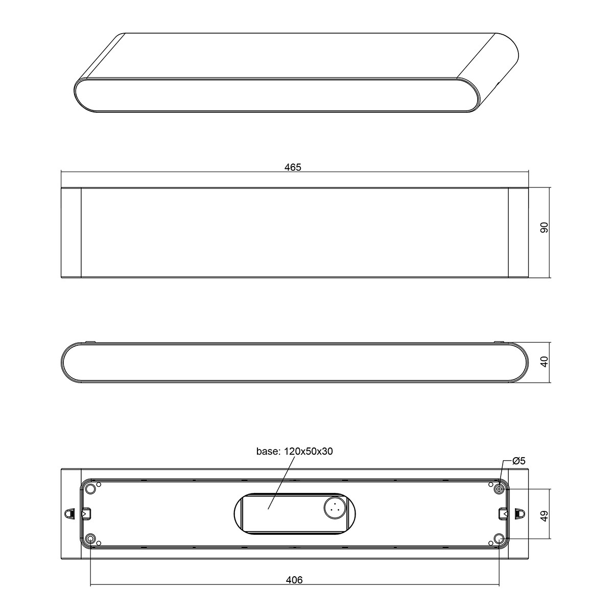 LED Außenwandleuchte - Trion Thino - 16W - Mattschwarz - Aluminium