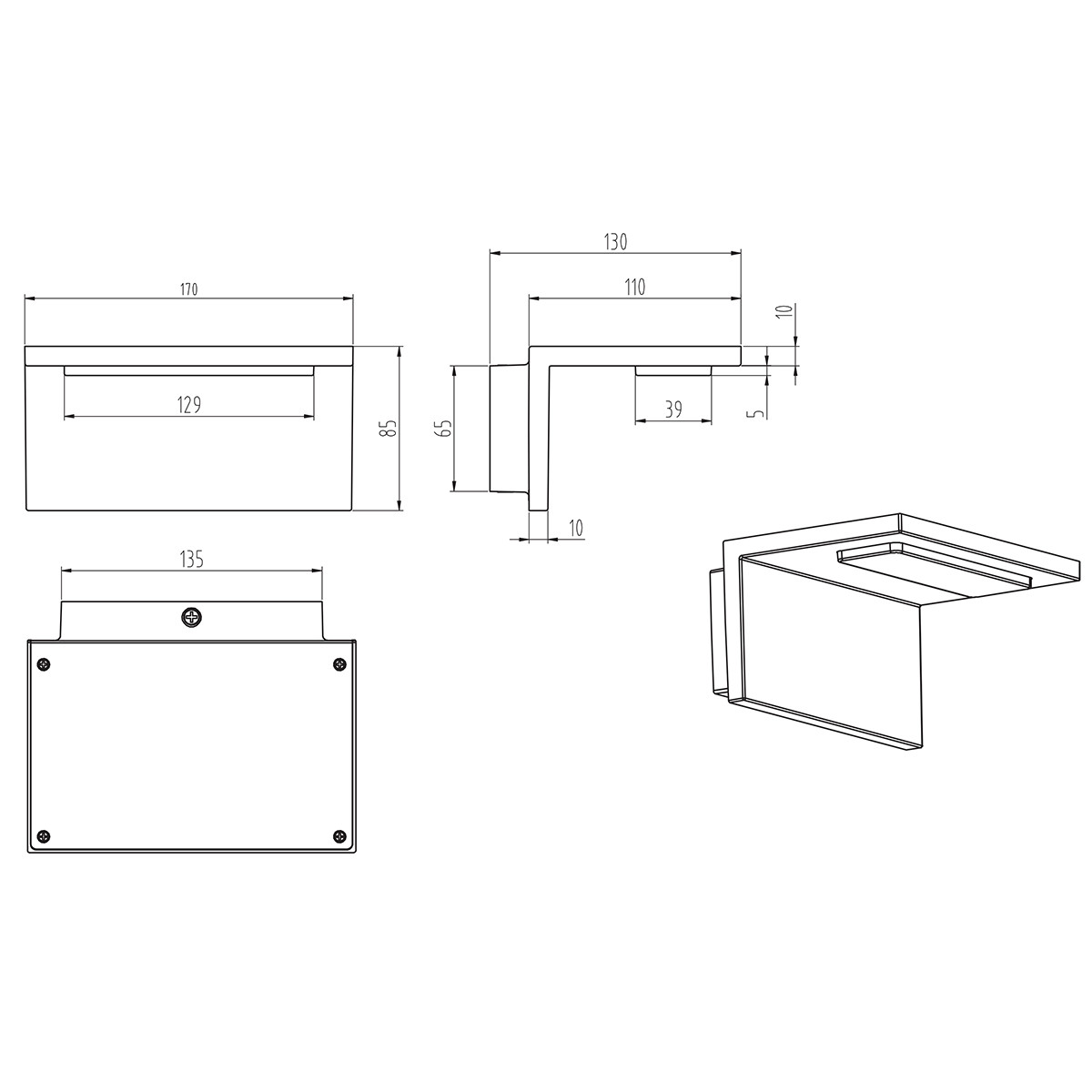 LED Außenwandleuchte - Trion Tovery - 6W - Matt Titan - Aluminium