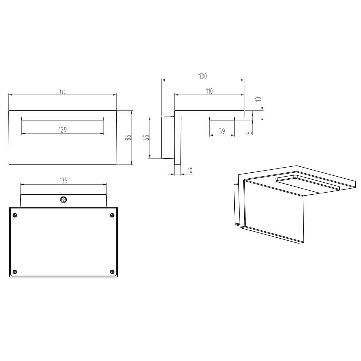 LED Außenwandleuchte - Trion Tovery - 6W - Mattweiß - Aluminium