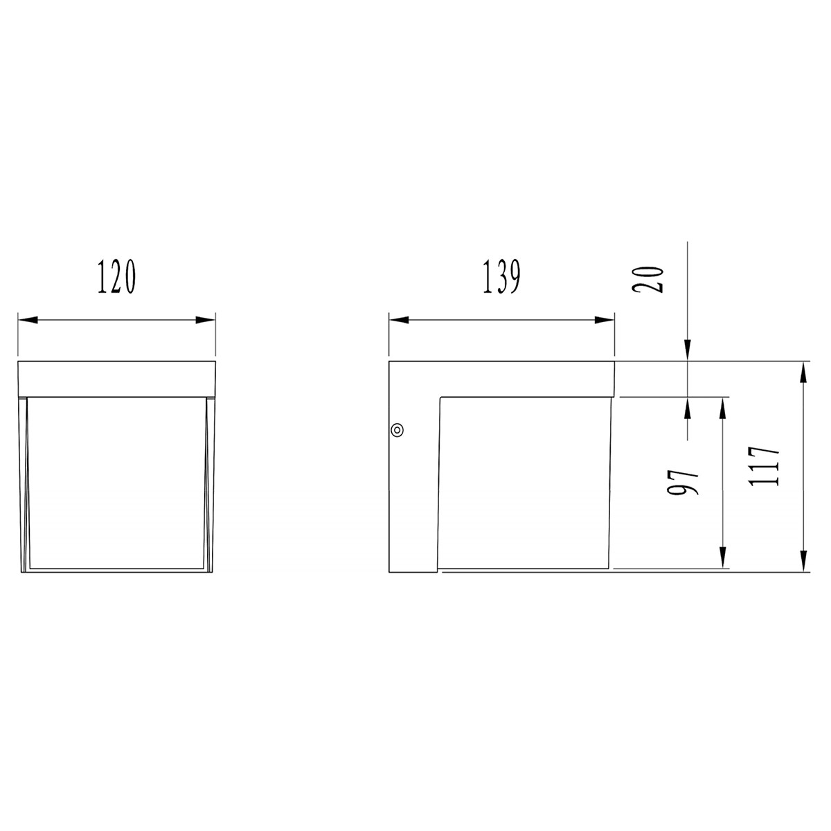 LED Außenwandleuchte - Trion Yanely - 3W - Mattschwarz - Aluminium