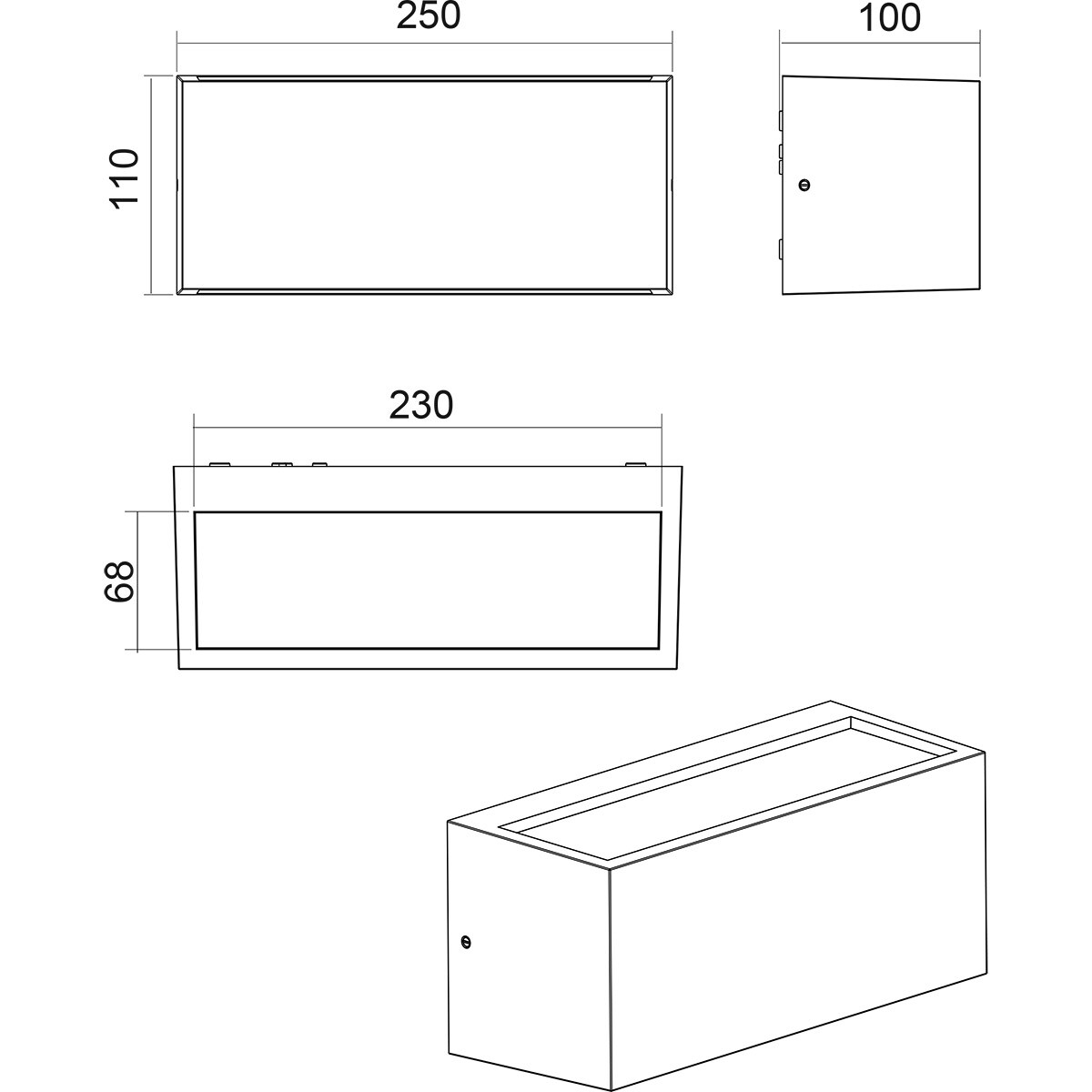 LED Gartenbeleuchtung - Wandleuchte Außenleuchte - Trion Cayen Up and Down - E14 Fassung - 2-Licht - Spritzwassergeschützt IP44 - Braun - Aluminium