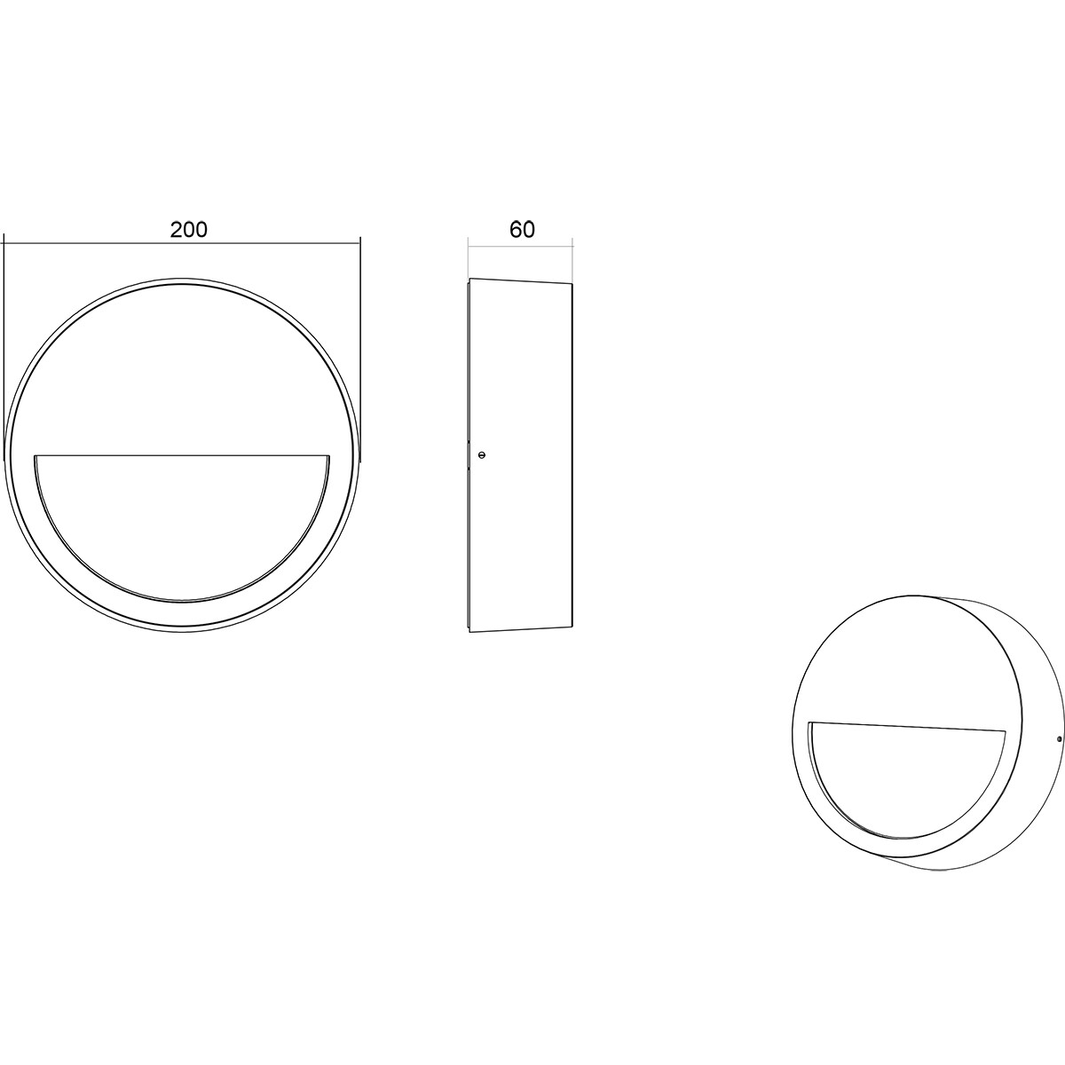 LED Gartenbeleuchtung - Außenwandleuchte - Trion Pido - 9W - Warmweiß 3000K - Rund - Mattanthrazit - Aluminium