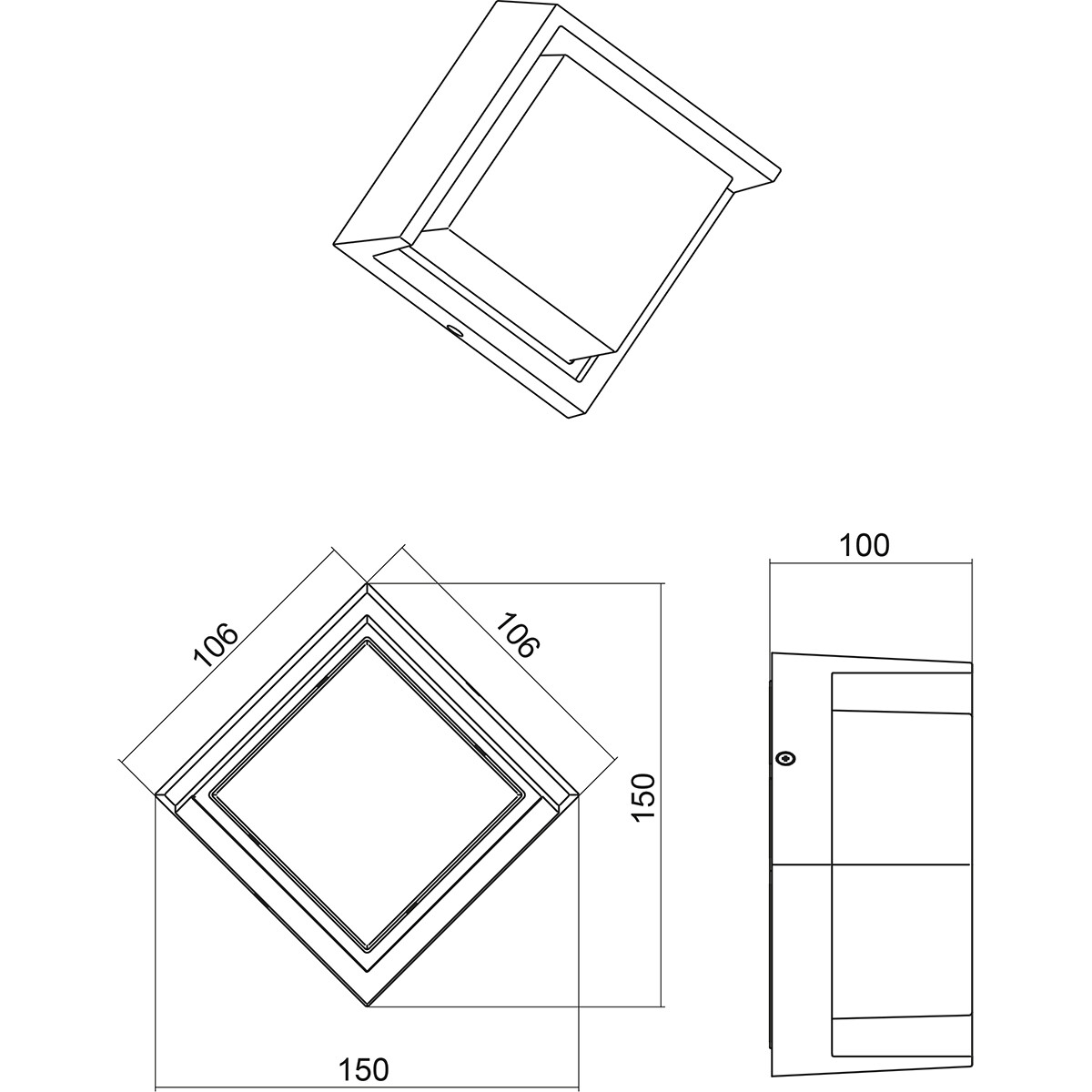 LED Gartenbeleuchtung - Außenwandleuchte - Trion Pounto - 8W - Warmweiß 3000K - Quadrat - Mattanthrazit - Kunststoff