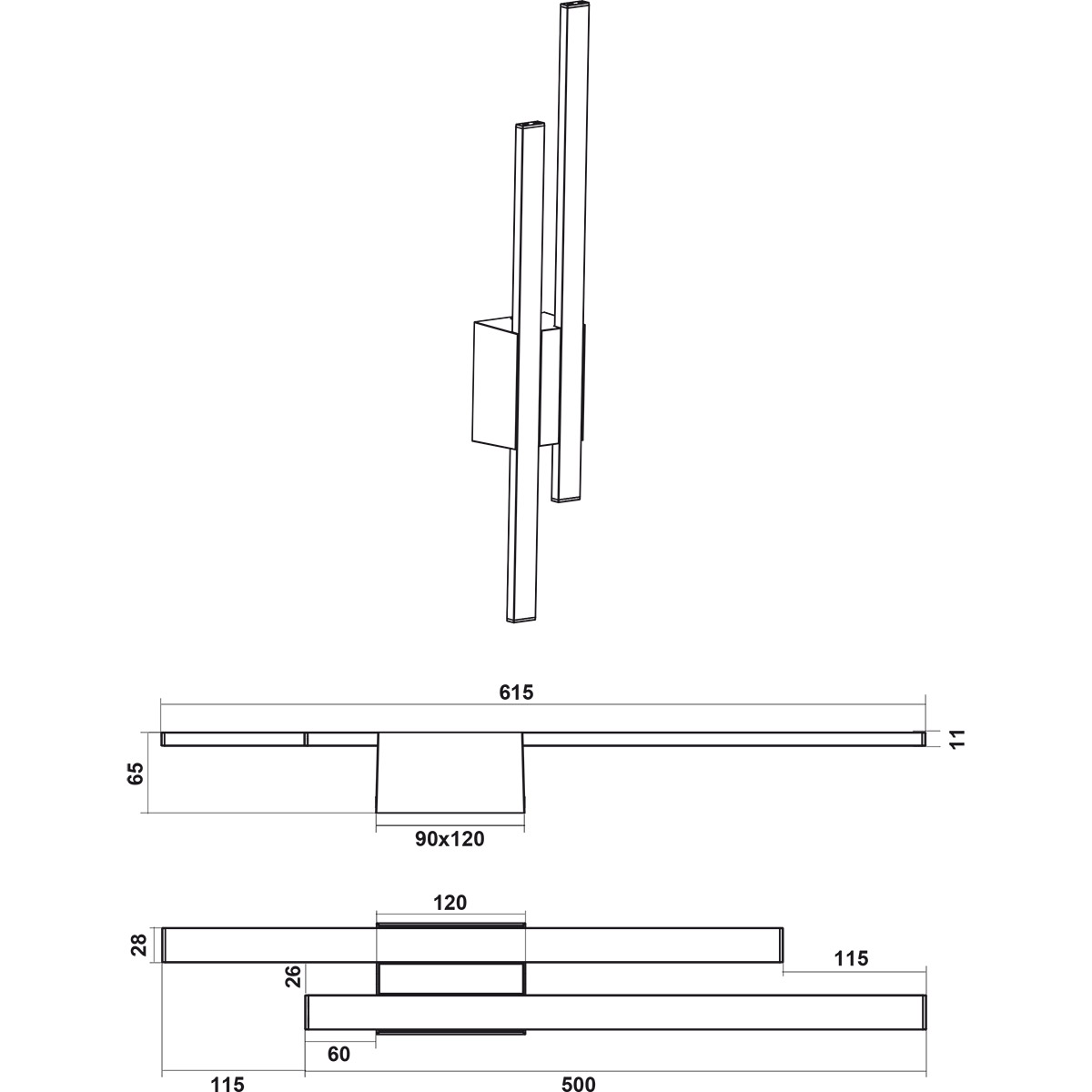 LED Gartenbeleuchtung - Wandlampe Außenleuchte - Trion Wata - 9W - Warmweiß 3000K - Rechteck - Anthrazit - Aluminium