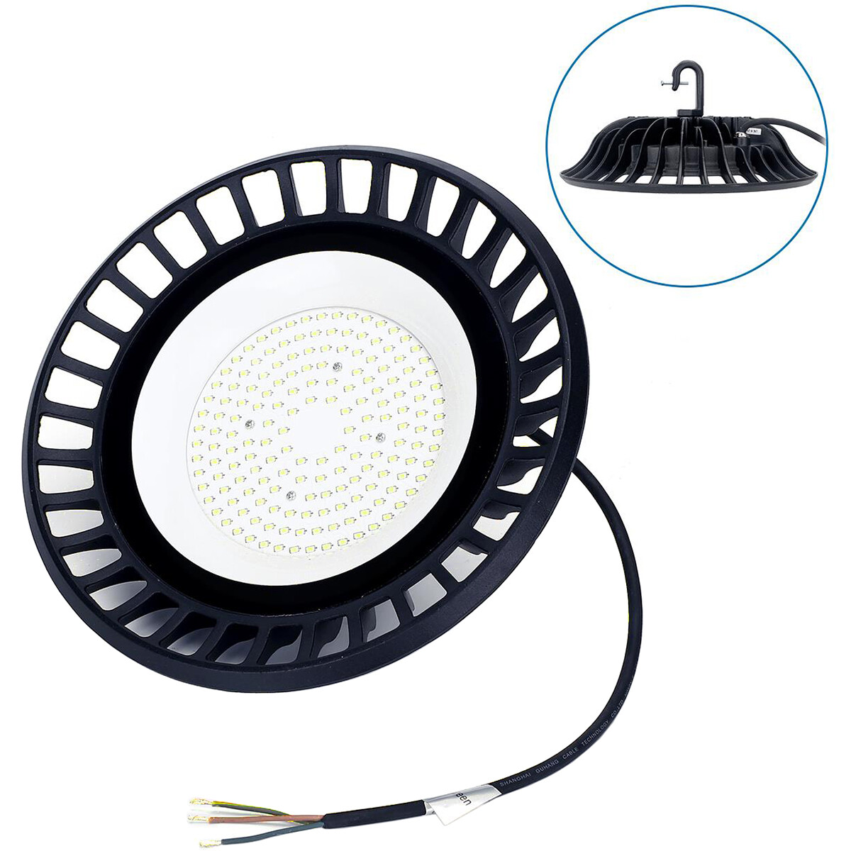 LED UFO High Bay 100W - Aigi Eiya - Lagerbeleuchtung - Wasserdicht IP65 - Kaltweiß 6500K - Aluminium