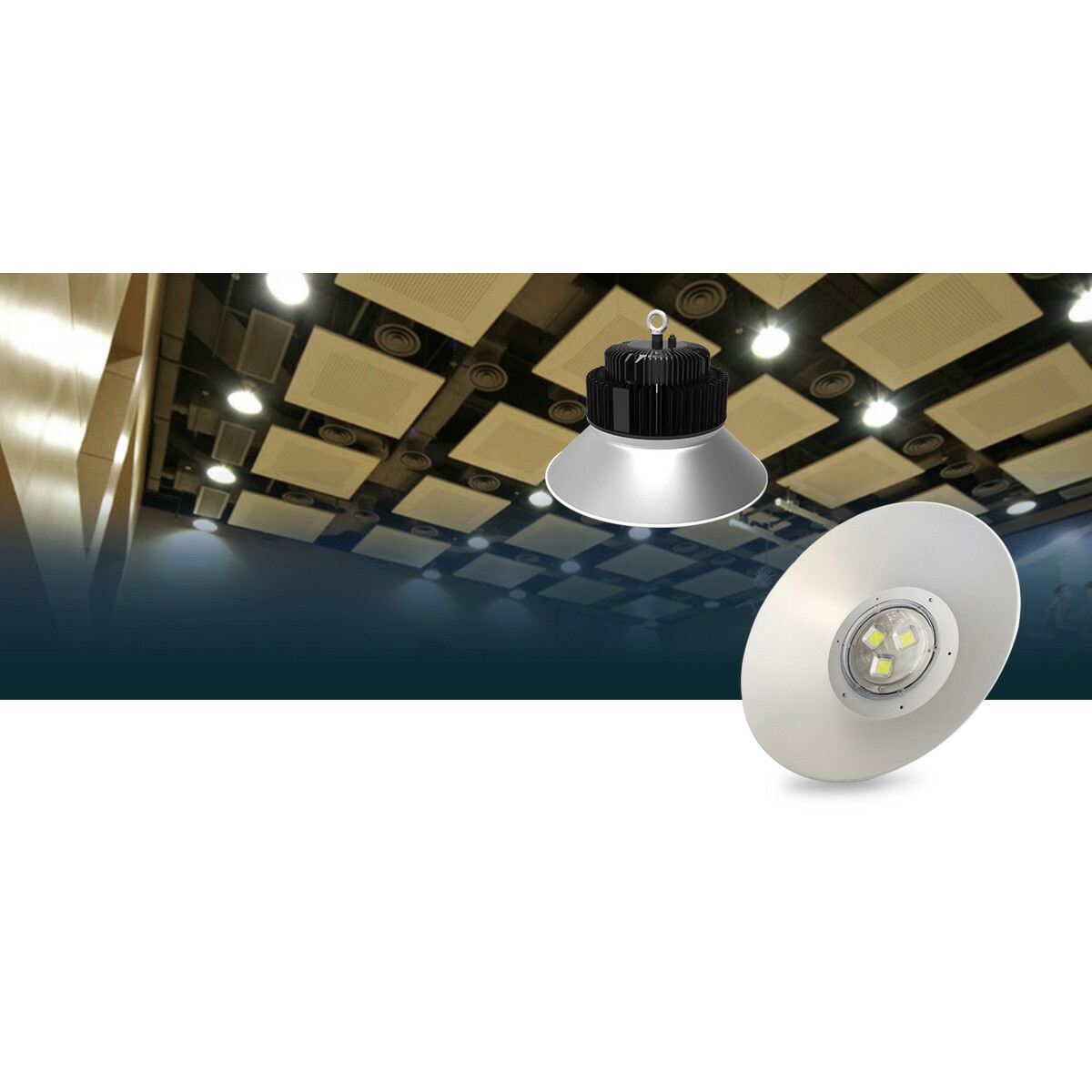 LED UFO High Bay 100W - Aigi Mania - Lagerbeleuchtung - Wasserdicht IP65 - Tageslicht 6000K - Mattschwarz - Aluminium