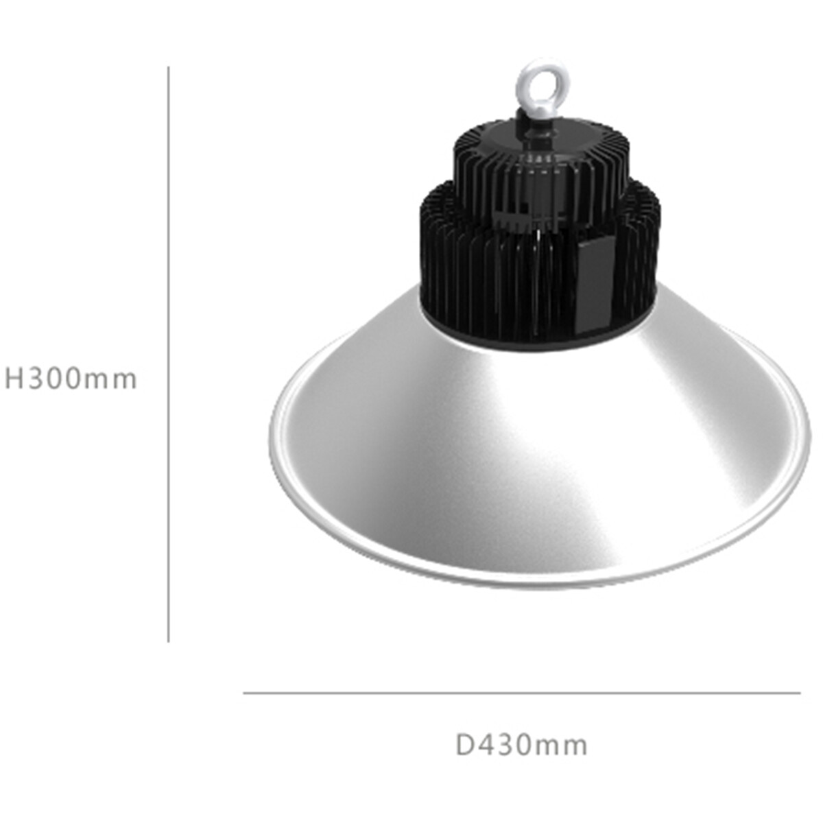 LED UFO High Bay 100W - Aigi Mania - Lagerbeleuchtung - Wasserdicht IP65 - Tageslicht 6000K - Mattschwarz - Aluminium