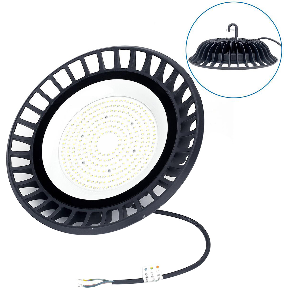 LED UFO High Bay 150W - Aigi Eiya - Lagerbeleuchtung - Wasserdicht IP65 - Kaltweiß 6500K - Aluminium