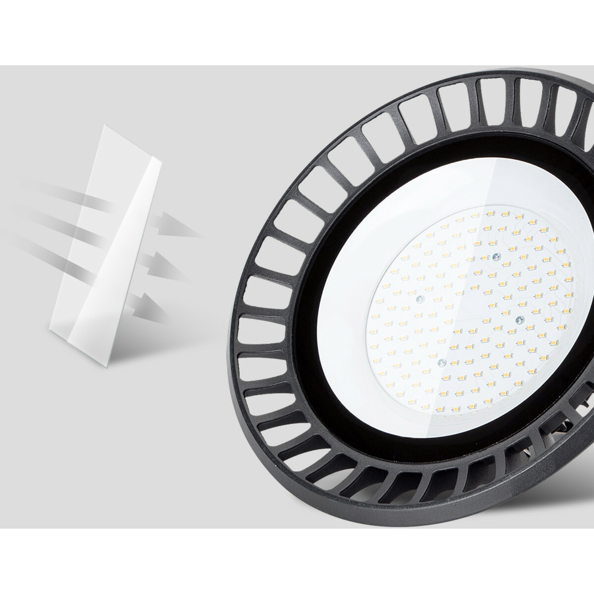 LED UFO High Bay 150W - Aigi Retri - Lagerbeleuchtung - Wasserdicht IP65 - Neutralweiß 4000K - Aluminium