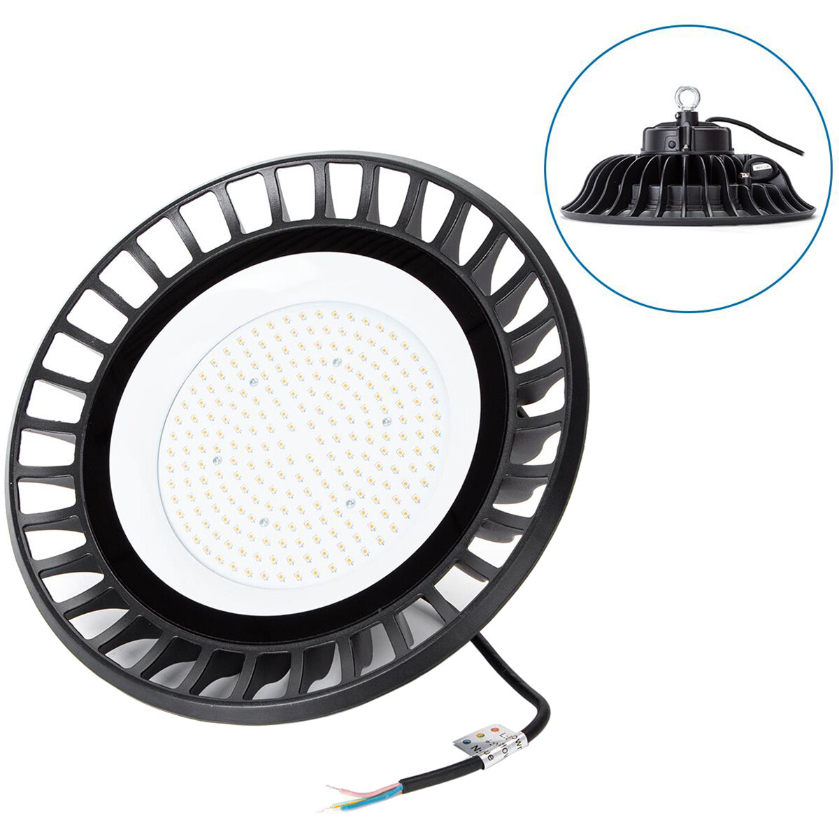 LED UFO High Bay 150W - Aigi Retri - Lagerbeleuchtung - Wasserdicht IP65 - Neutralweiß 4000K - Aluminium