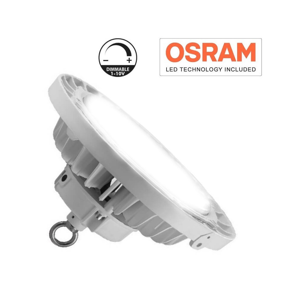 OSRAM - LED UFO High Bay - 200W UGR17 Dimmbar - Lagerbeleuchtung - Wasserdicht IP65 - Tageslicht 6000K - Aluminium