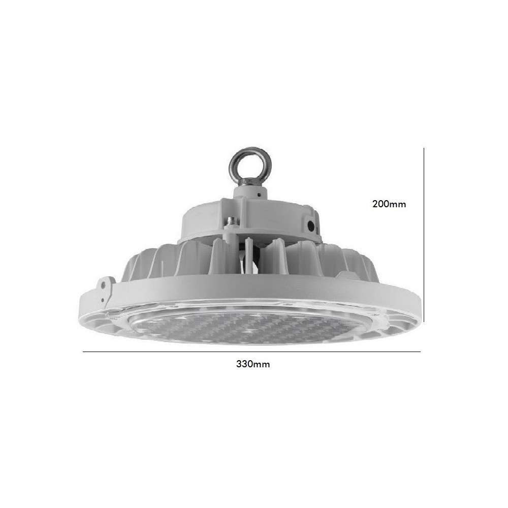 OSRAM - LED UFO High Bay - 200W UGR17 Dimmbar - Lagerbeleuchtung - Wasserdicht IP65 - Tageslicht 6000K - Aluminium