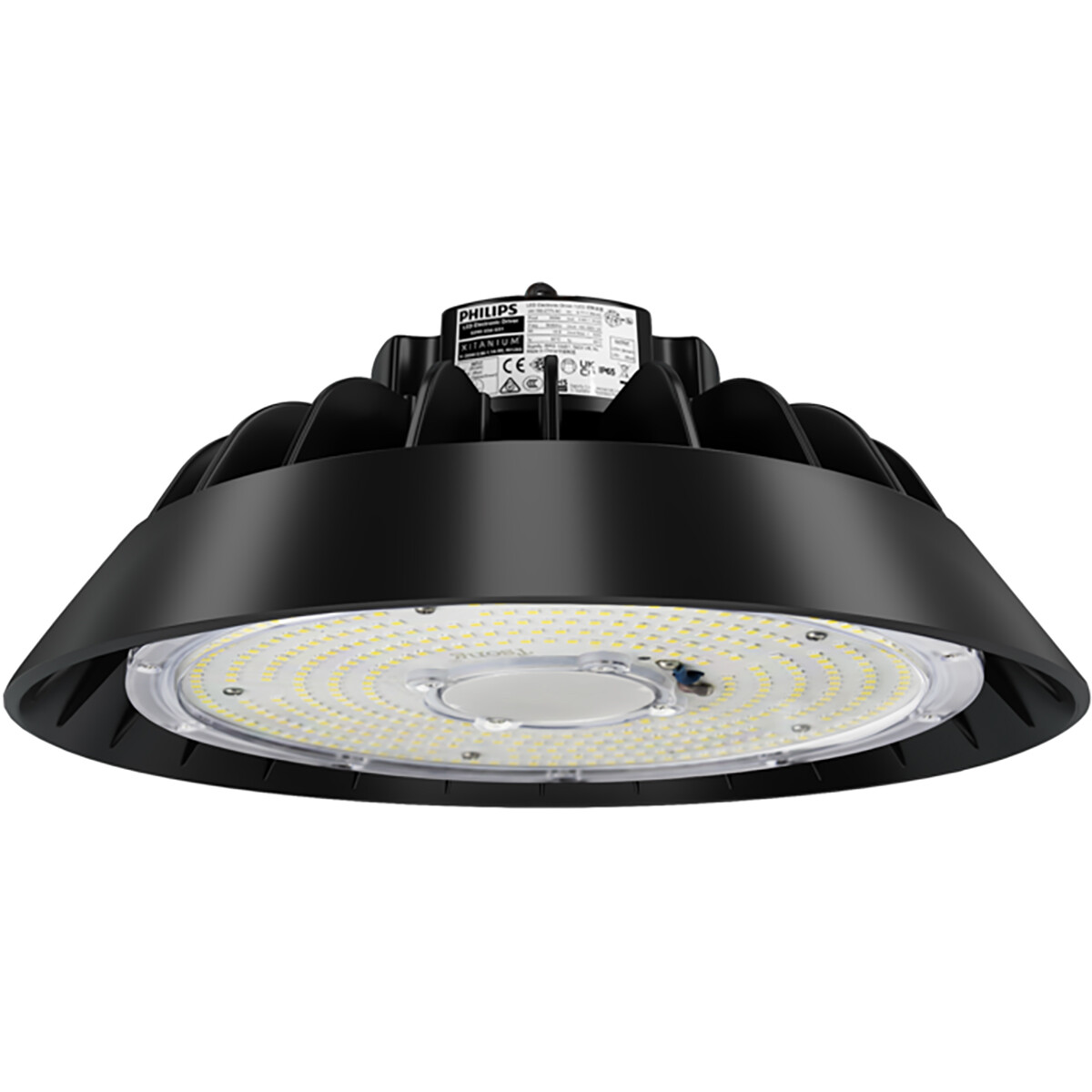 LED UFO High Bay Premium - Rinzu Prem - 100W - Hohe Lumen 150 LM/W - Lagerbeleuchtung - Dimmbar - Wasserdicht IP65 - Tageslicht 6000K - Aluminium - Philips-Treiber