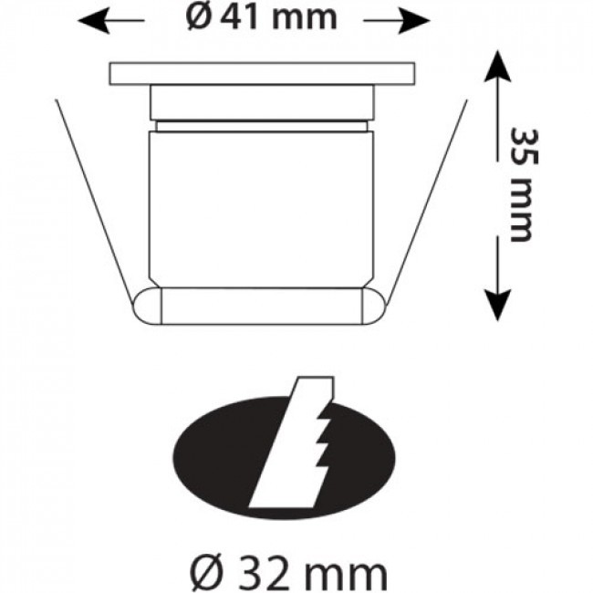 LED Veranda Spot Leuchten 6er Pack - Einbau Rund 1W - Universalweiß 4200K - Matt Chrom Aluminium - Ø41mm