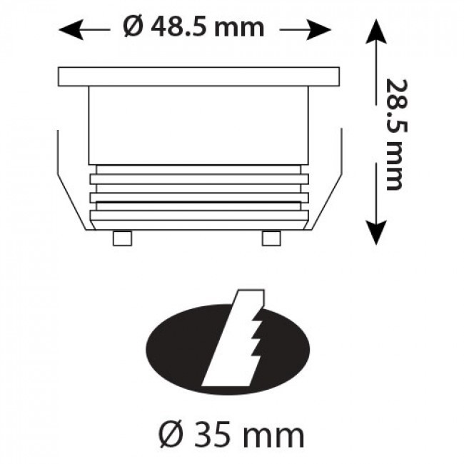 LED Veranda Spot Leuchten 6er Pack - Einbau Rund 3W - Universalweiß 4200K - Matt Chrom Aluminium - Ø48.5mm