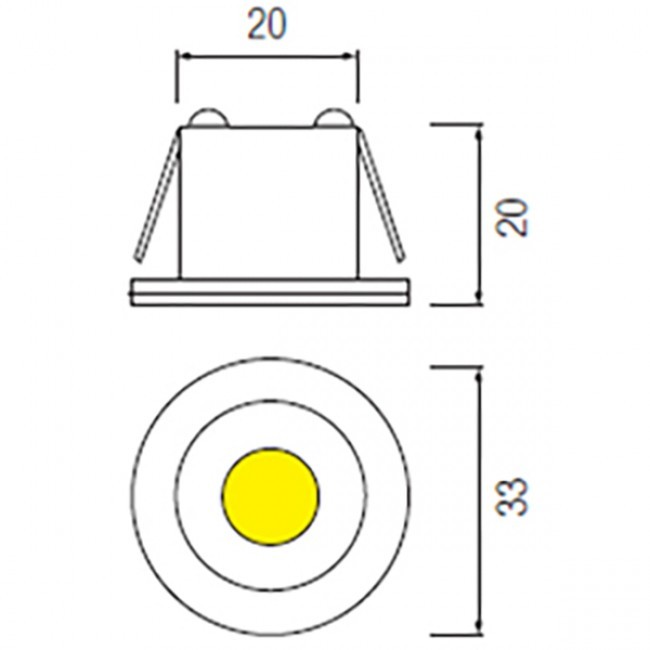 LED Veranda Spot Leuchten 6er Pack - Mony - Einbau Rund 1W - Universalweiß 4200K - Matt Chrom Aluminium - Ø33mm