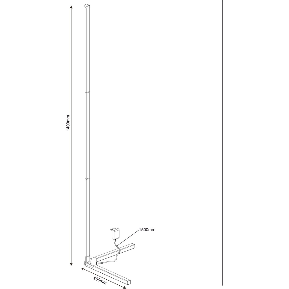 LED-Stehleuchte - Eckleuchte - Trion Nivo - 10W - RGBW - Dimmbar - Fernbedienung - Schwarz - Aluminium