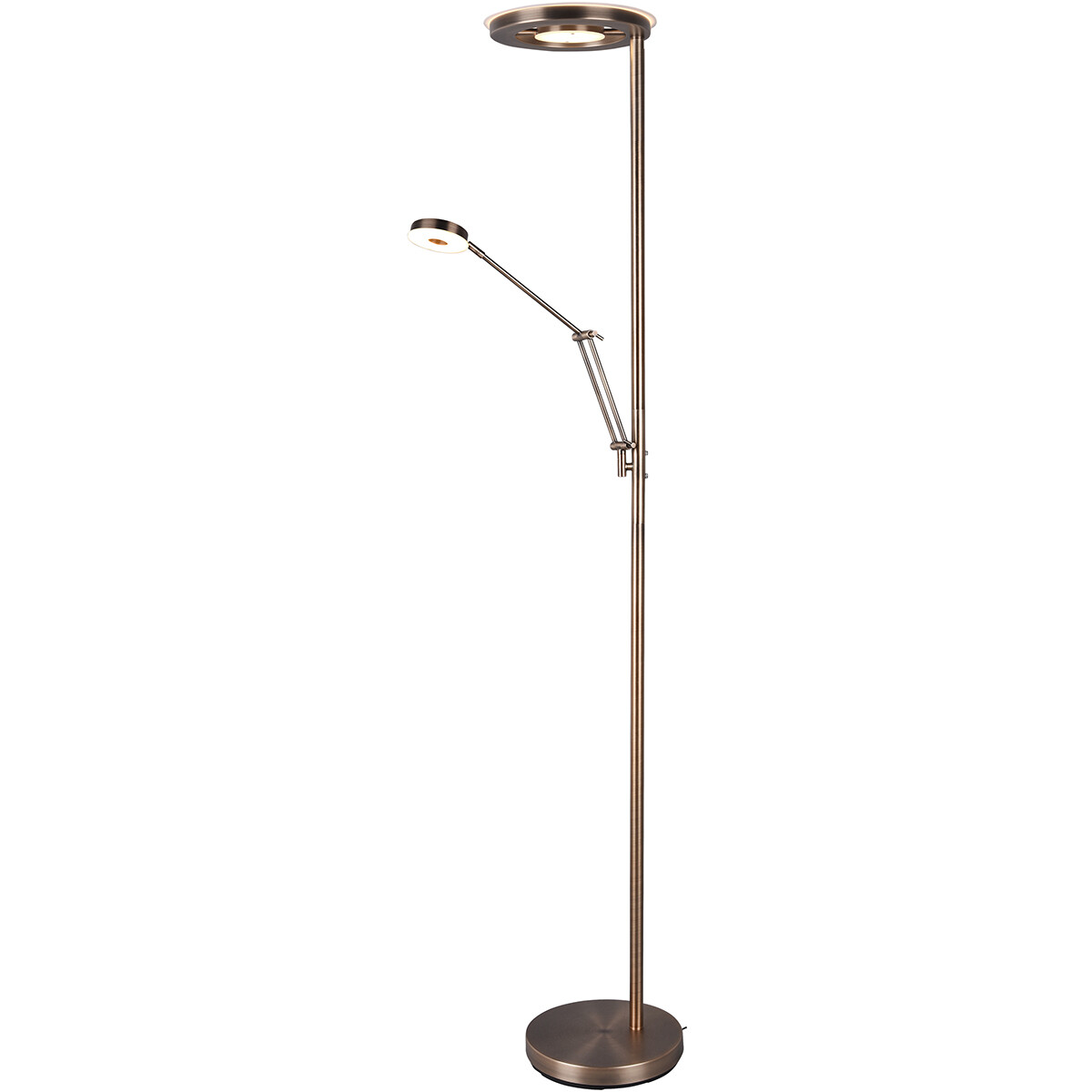 LED Stehleuchte - Trion Barry - 38W - Anpassbare Lichtfarbe - Rund - Alte Bronze - Aluminium