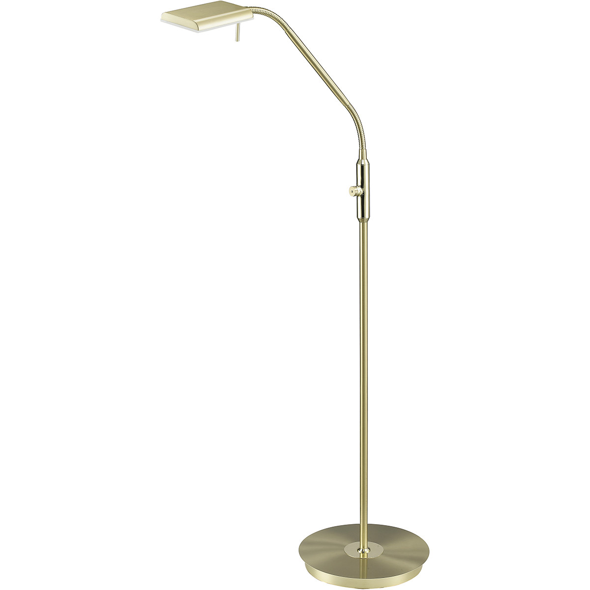 LED Stehleuchte - Trion Bernaro - 12W - Warmweiß 3000K - Dimmbar - Rund - Matt Gold - Aluminium