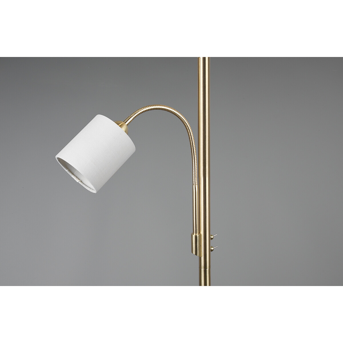 LED Stehlampe - Trion Hotia - E27 Fassung - Rund - Matt Creme - Aluminium