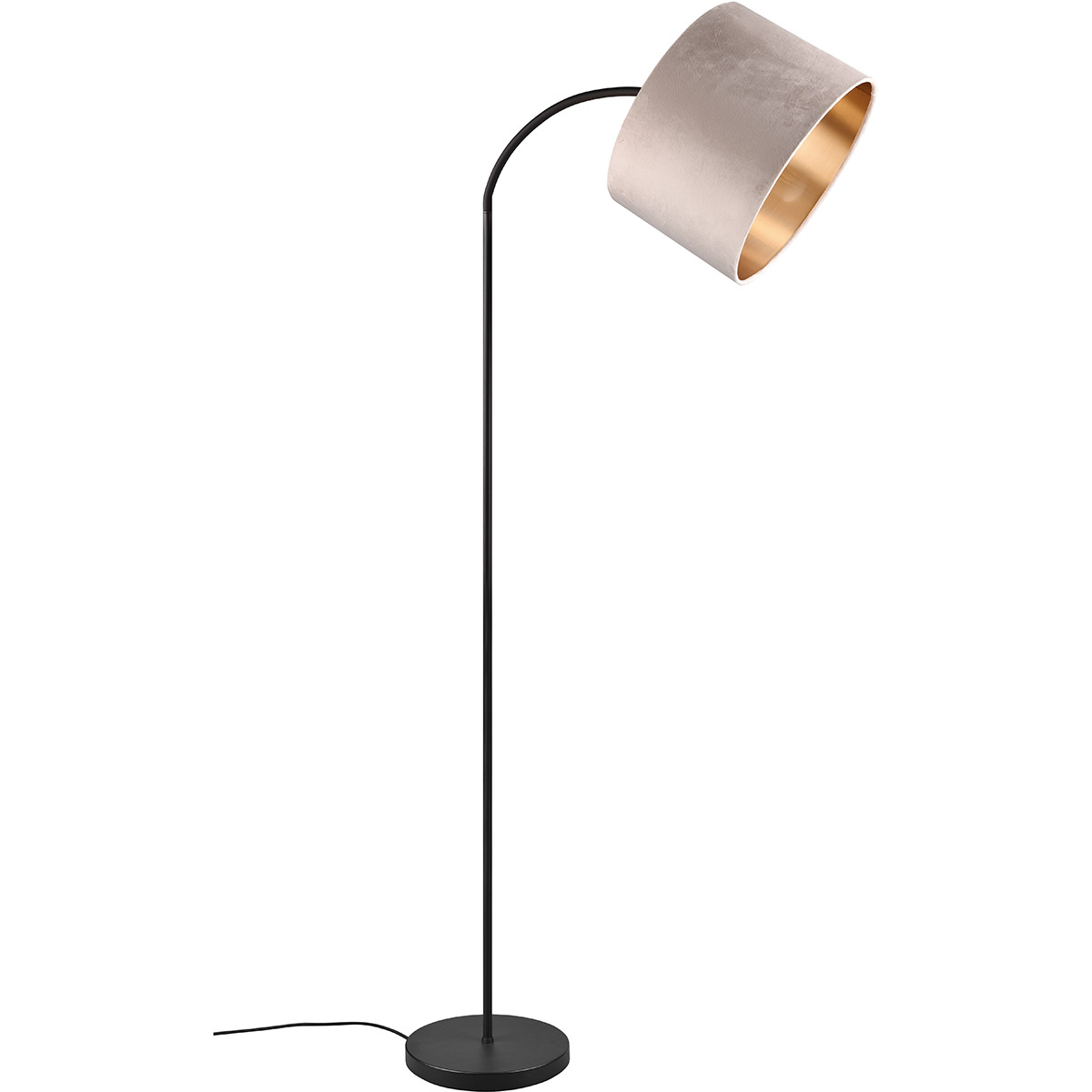 LED-Stehlampe - Trion Julina - E27-Fassung - Verstellbar - Rund - Beige - Textil