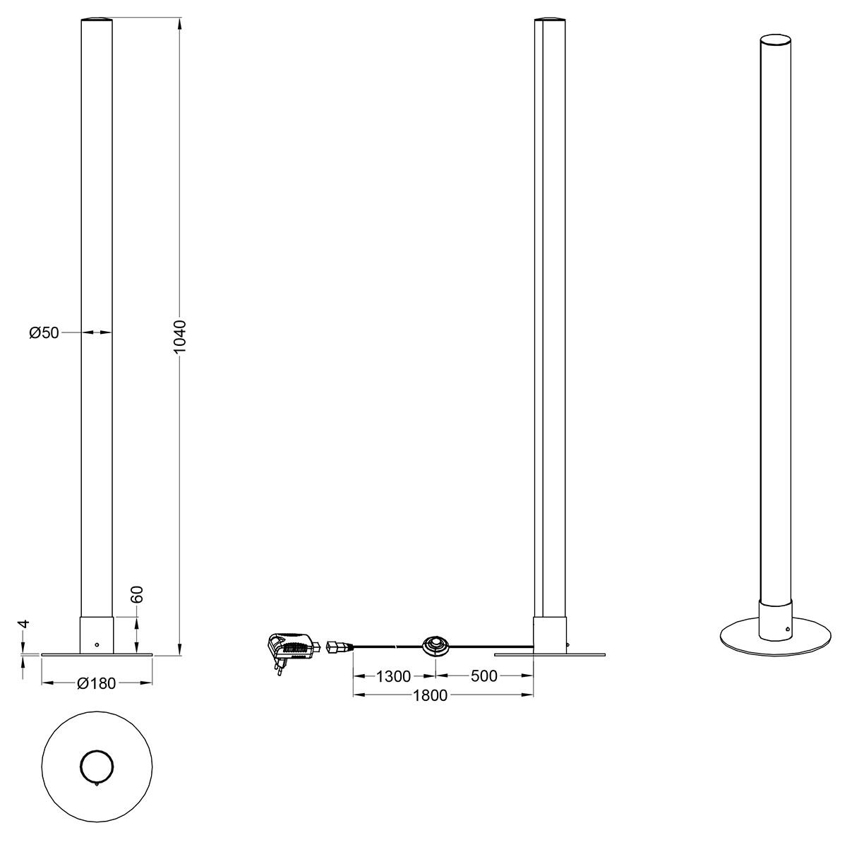 LED Stehleuchte - Trion Lagia - 10W - Warmweiß 3000K - RGBW - Rund - Matt Chrom - Aluminium