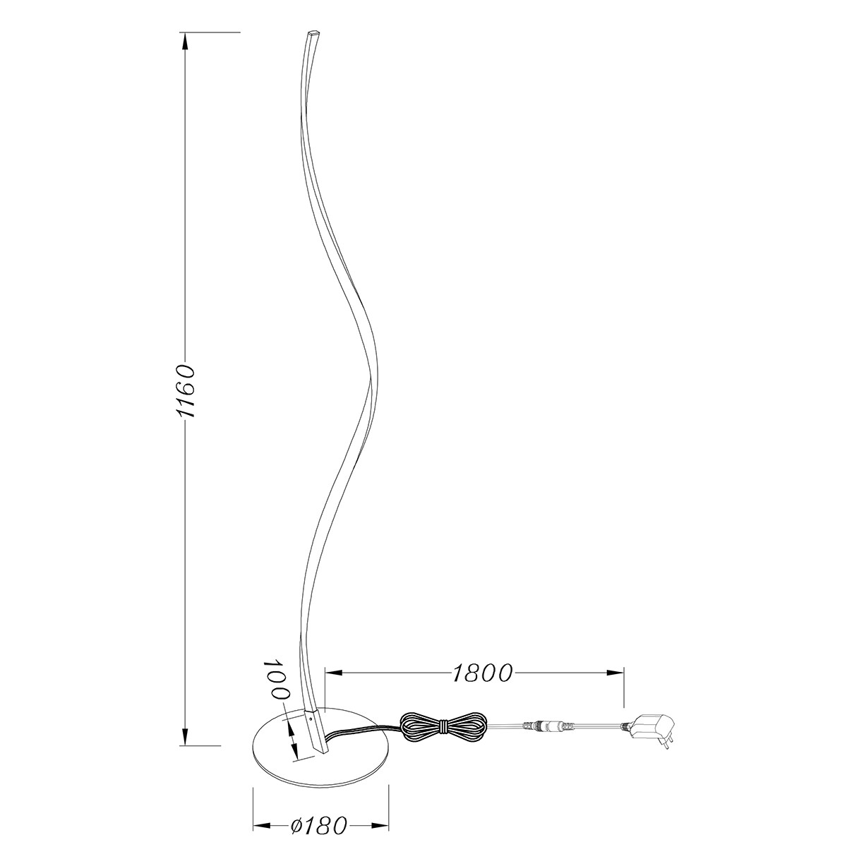 LED Stehleuchte - Trion Nubi - 9W - Warmweiß 3000K - RGBW - Rund - Matt Grau - Aluminium