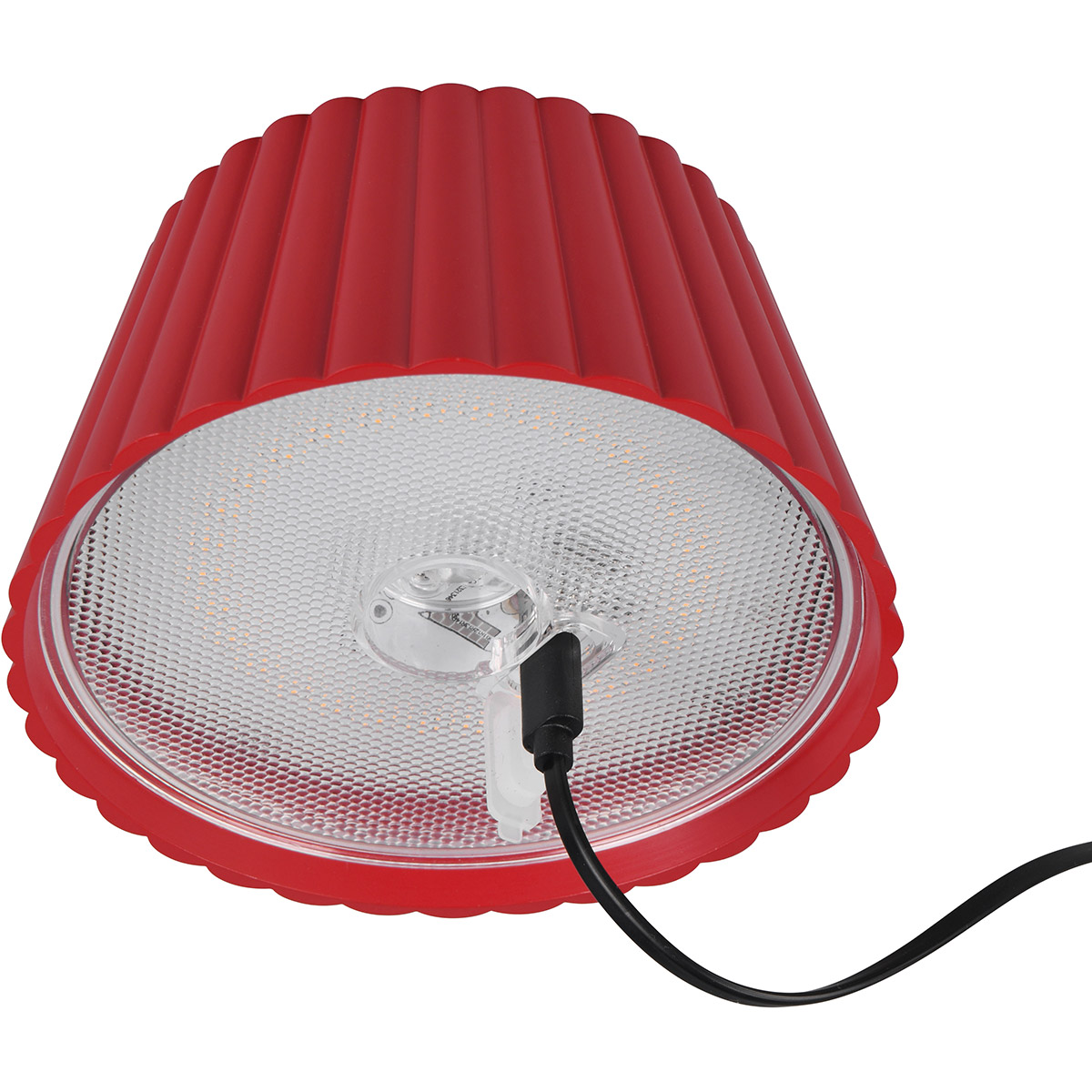 LED Stehleuchte - Trion Uraz - 1.5W - Warmweiß 3000K - Spritzwassergeschützt IP44 - USB Aufladbar - Rund - Rot - Metall