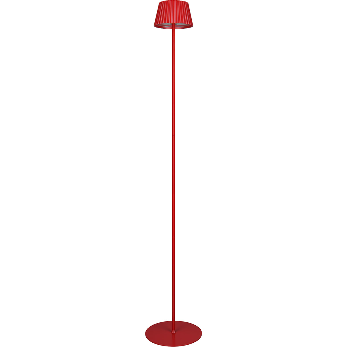 LED Stehleuchte - Trion Uraz - 1.5W - Warmweiß 3000K - Spritzwassergeschützt IP44 - USB Aufladbar - Rund - Rot - Metall