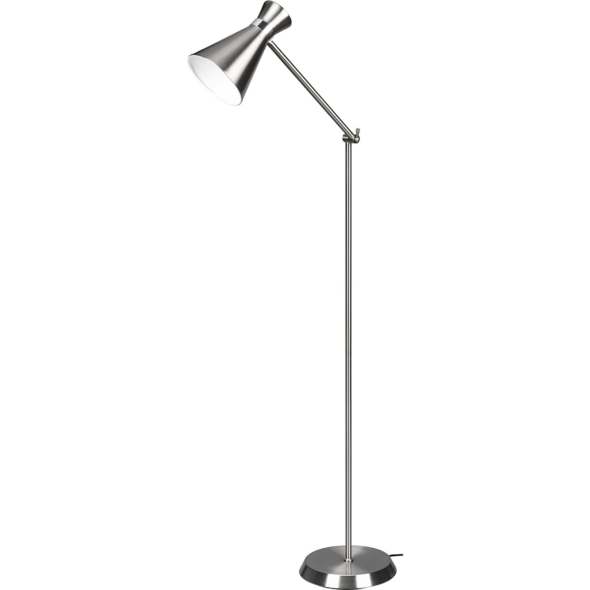 LED Stehlampe - Bodenbeleuchtung - Trion Ewomi - E27 Fassung - Rund - Matt Nickel - Aluminium