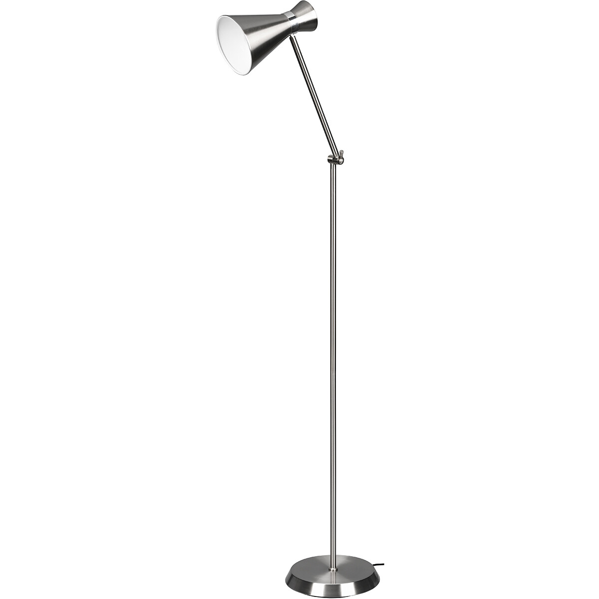 LED Stehlampe - Bodenbeleuchtung - Trion Ewomi - E27 Fassung - Rund - Matt Nickel - Aluminium