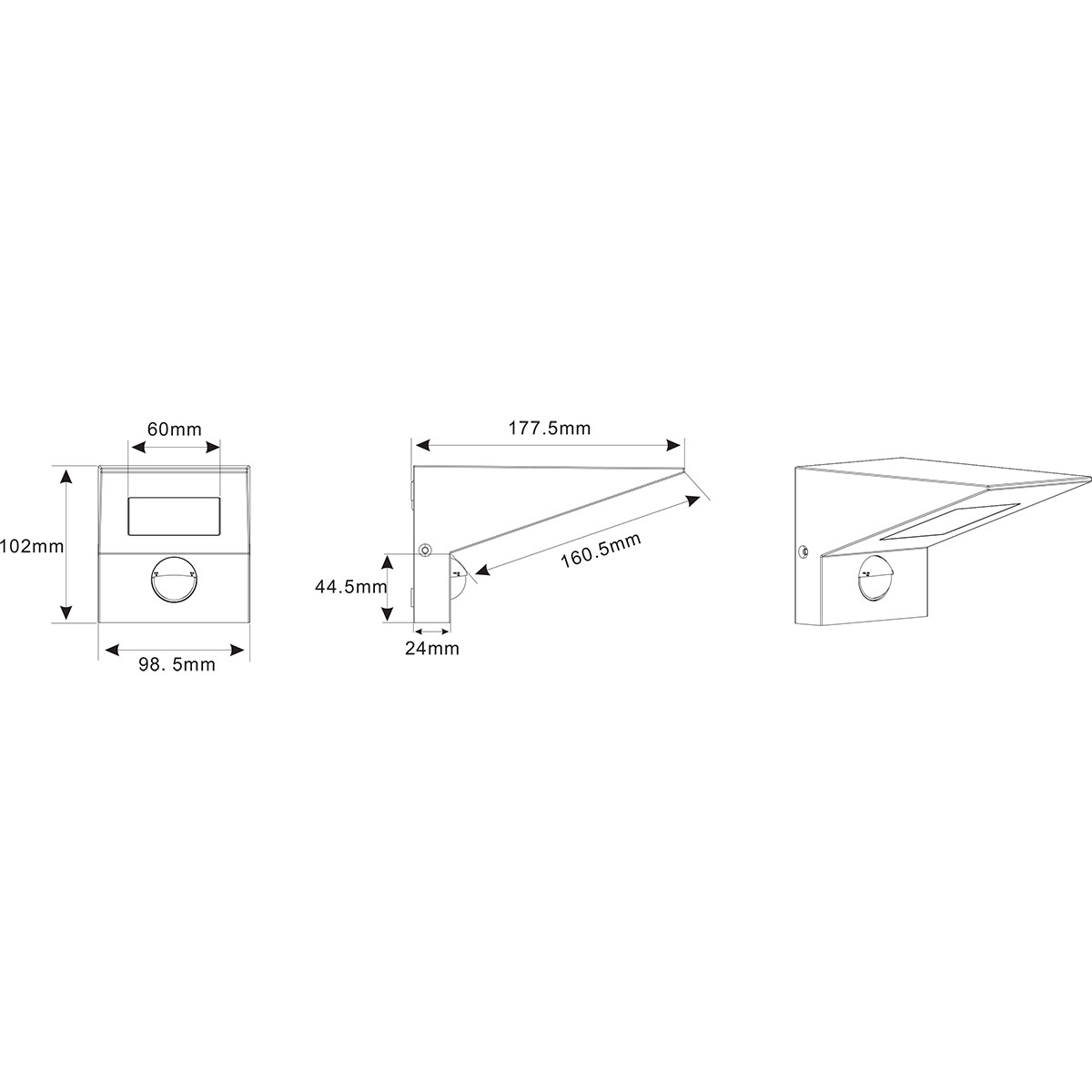 LED Gartenbeleuchtung mit Bewegungsmelder - Außenleuchte - Trion Nilsona - Wand - 8W - Warmweiß 3000K - Quadrat - Mattanthrazit - Aluminium