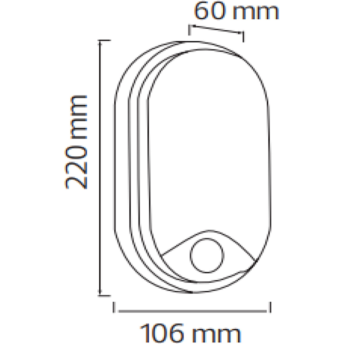 LED Wandleuchte mit Sensor - Kozolux Porta - 15W 1200lm - Anpassbare Lichtfarbe 3in1 CCT - IP54 - Oval - Weiß