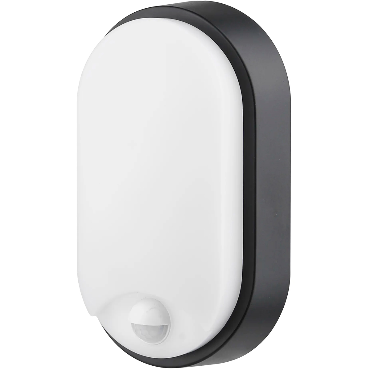 LED Wandleuchte mit Sensor - Kozolux Porta - 15W 1200lm - Neutralweiß 4500K - IP54 - Oval - Schwarz