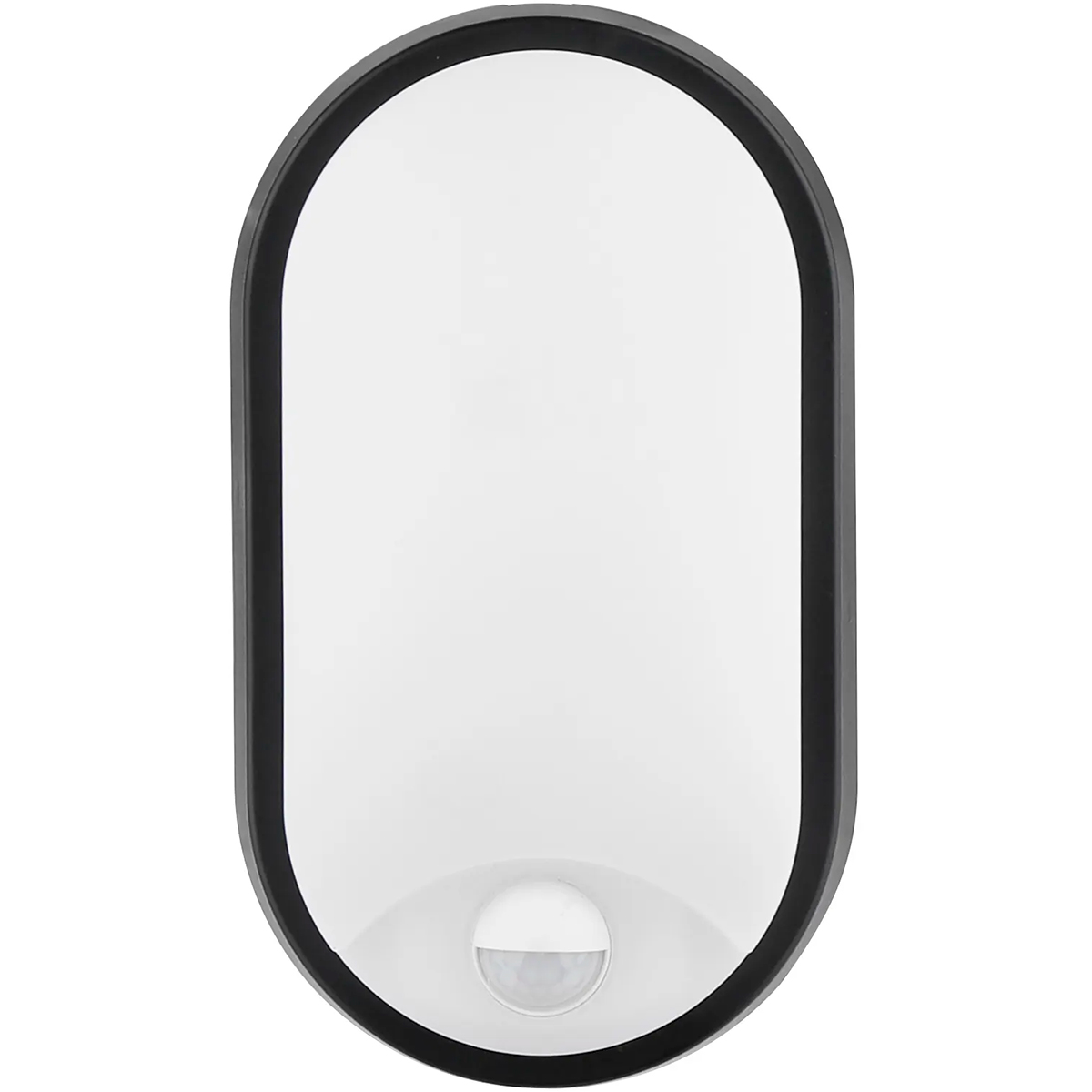 LED Wandleuchte mit Sensor - Kozolux Porta - 15W 1200lm - Neutralweiß 4500K - IP54 - Oval - Schwarz