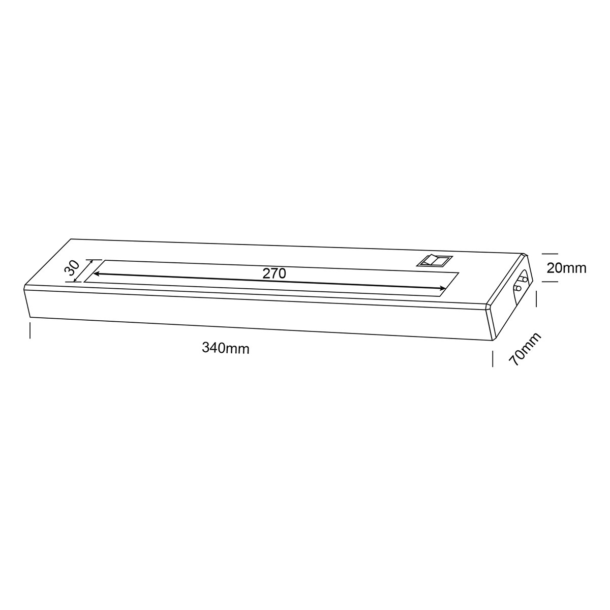 LED Unterbauleuchte - Trion Alyna - 4W - Warmweiß 3000K - Rechteckig - Mattweiß