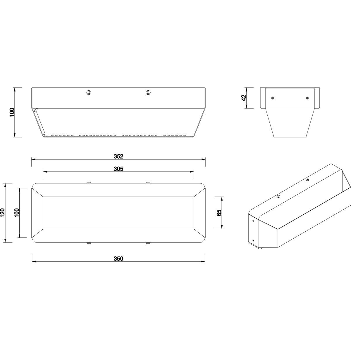 LED Wandleuchte - Trion Arbon Up and Down - 13.5W - Warmweiß 3000K - Dimmbar - Rechteckig - Antik Nickel - Aluminium